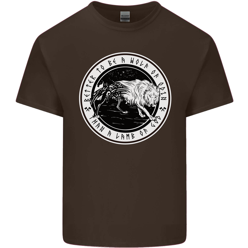 Viking a Wolf of Odin Than a Lamb of God Kids T-Shirt Childrens Chocolate