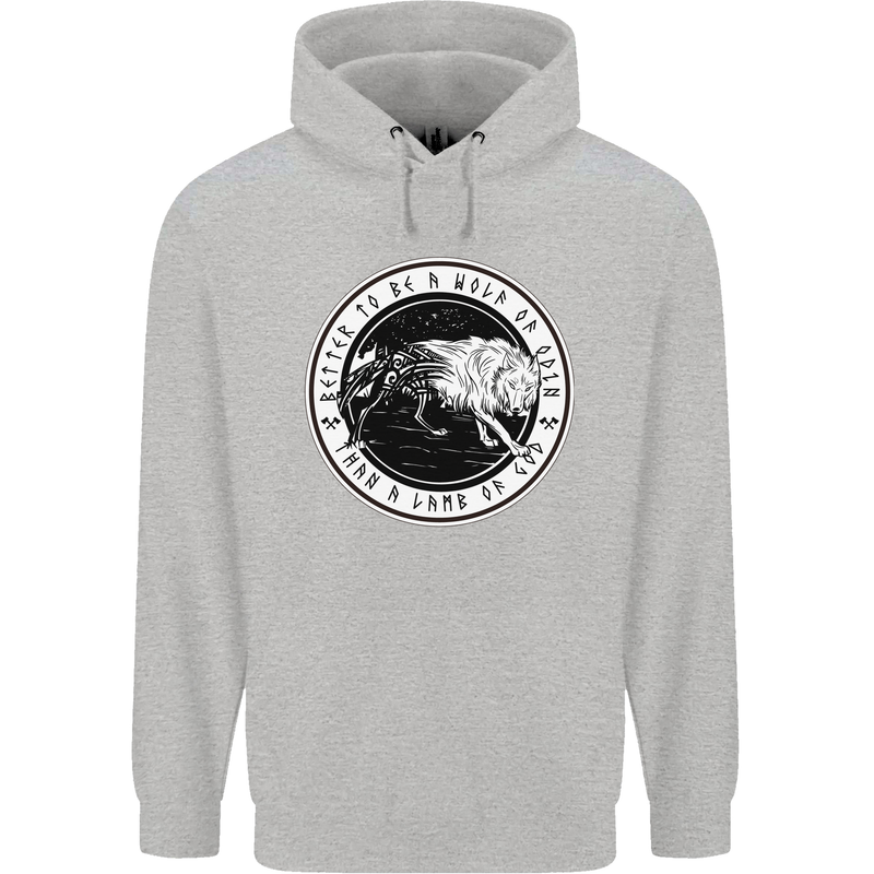 Viking a Wolf of Odin Than a Lamb of God Mens 80% Cotton Hoodie Sports Grey