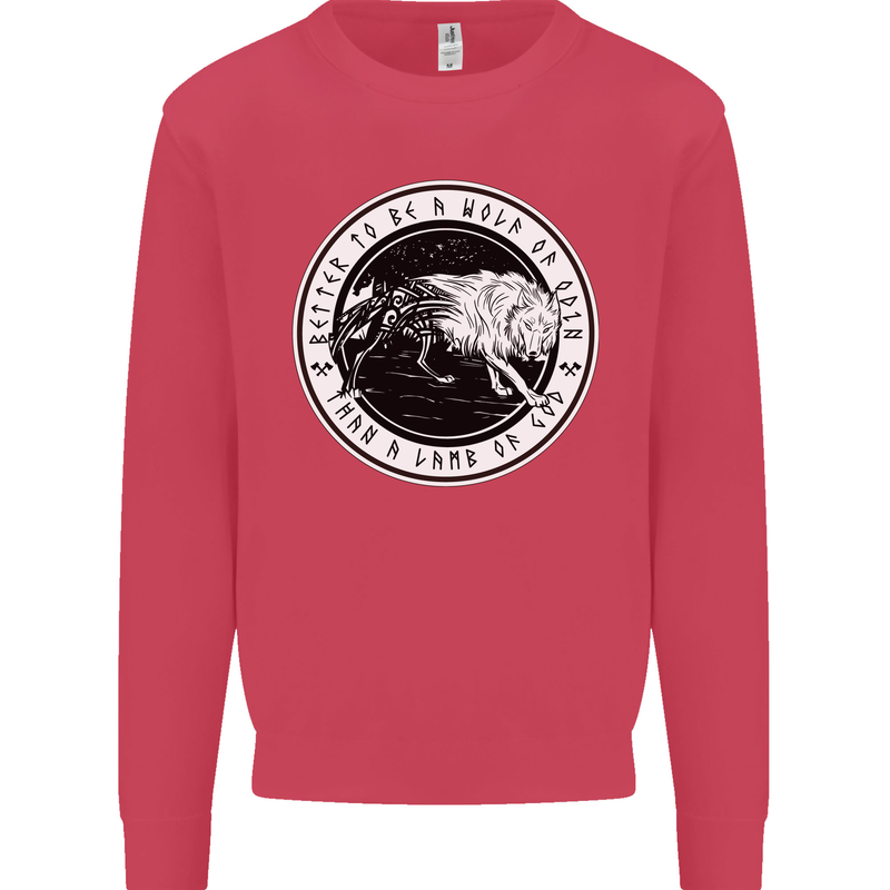 Viking a Wolf of Odin Than a Lamb of God Mens Sweatshirt Jumper Heliconia