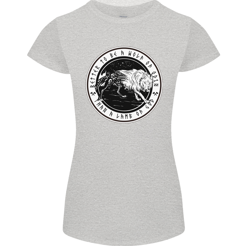 Viking a Wolf of Odin Than a Lamb of God Womens Petite Cut T-Shirt Sports Grey
