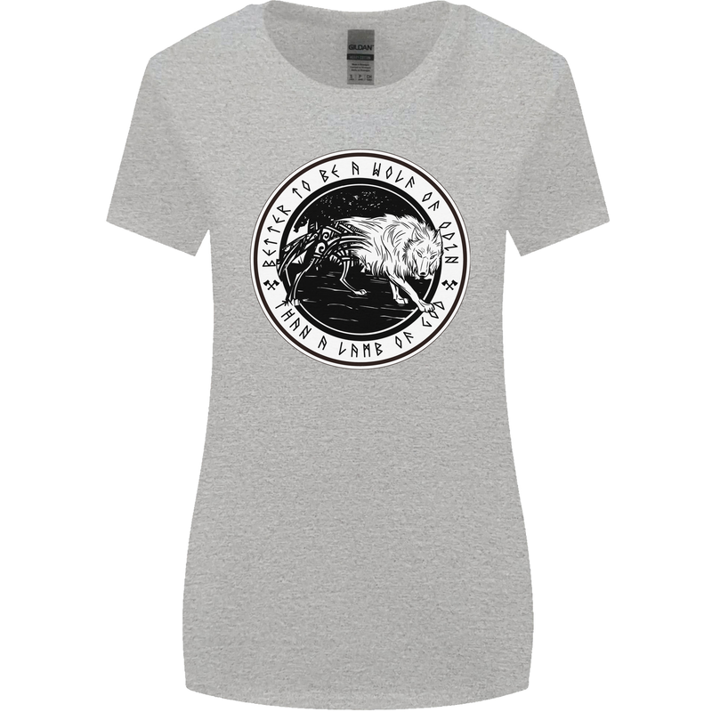 Viking a Wolf of Odin Than a Lamb of God Womens Wider Cut T-Shirt Sports Grey