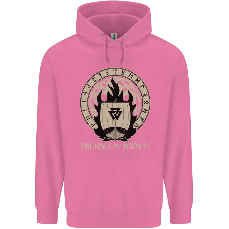 Vikings Valhalla Awaits Valknut Symbol Odin Childrens Kids Hoodie Azalea