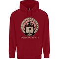 Vikings Valhalla Awaits Valknut Symbol Odin Childrens Kids Hoodie Red