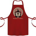 Vikings Valhalla Awaits Valknut Symbol Odin Cotton Apron 100% Organic Maroon