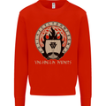 Vikings Valhalla Awaits Valknut Symbol Odin Mens Sweatshirt Jumper Bright Red