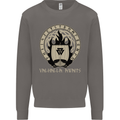 Vikings Valhalla Awaits Valknut Symbol Odin Mens Sweatshirt Jumper Charcoal