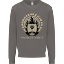 Vikings Valhalla Awaits Valknut Symbol Odin Mens Sweatshirt Jumper Charcoal