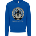 Vikings Valhalla Awaits Valknut Symbol Odin Mens Sweatshirt Jumper Royal Blue