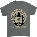 Vikings Valhalla Awaits Valknut Symbol Odin Mens T-Shirt Cotton Gildan Charcoal