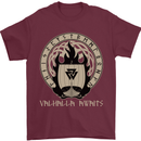 Vikings Valhalla Awaits Valknut Symbol Odin Mens T-Shirt Cotton Gildan Maroon