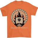 Vikings Valhalla Awaits Valknut Symbol Odin Mens T-Shirt Cotton Gildan Orange