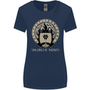 Vikings Valhalla Awaits Valknut Symbol Odin Womens Wider Cut T-Shirt Navy Blue