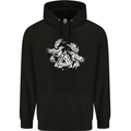 Vikings Valknut Symbol With Ravens Childrens Kids Hoodie Black