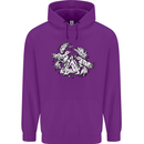Vikings Valknut Symbol With Ravens Childrens Kids Hoodie Purple