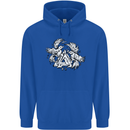 Vikings Valknut Symbol With Ravens Childrens Kids Hoodie Royal Blue