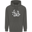 Vikings Valknut Symbol With Ravens Childrens Kids Hoodie Storm Grey