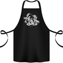 Vikings Valknut Symbol With Ravens Cotton Apron 100% Organic Black