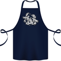 Vikings Valknut Symbol With Ravens Cotton Apron 100% Organic Navy Blue