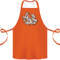 Vikings Valknut Symbol With Ravens Cotton Apron 100% Organic Orange
