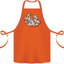 Vikings Valknut Symbol With Ravens Cotton Apron 100% Organic Orange