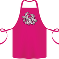 Vikings Valknut Symbol With Ravens Cotton Apron 100% Organic Pink