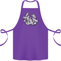 Vikings Valknut Symbol With Ravens Cotton Apron 100% Organic Purple