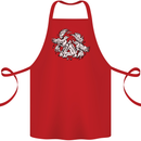 Vikings Valknut Symbol With Ravens Cotton Apron 100% Organic Red