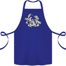 Vikings Valknut Symbol With Ravens Cotton Apron 100% Organic Royal Blue