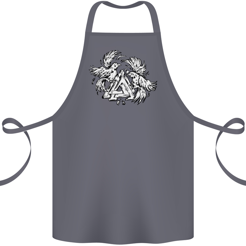 Vikings Valknut Symbol With Ravens Cotton Apron 100% Organic Steel