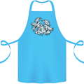 Vikings Valknut Symbol With Ravens Cotton Apron 100% Organic Turquoise