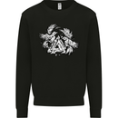 Vikings Valknut Symbol With Ravens Kids Sweatshirt Jumper Black