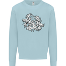 Vikings Valknut Symbol With Ravens Kids Sweatshirt Jumper Light Blue