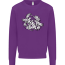 Vikings Valknut Symbol With Ravens Kids Sweatshirt Jumper Purple