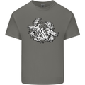Vikings Valknut Symbol With Ravens Kids T-Shirt Childrens Charcoal