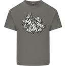 Vikings Valknut Symbol With Ravens Kids T-Shirt Childrens Charcoal