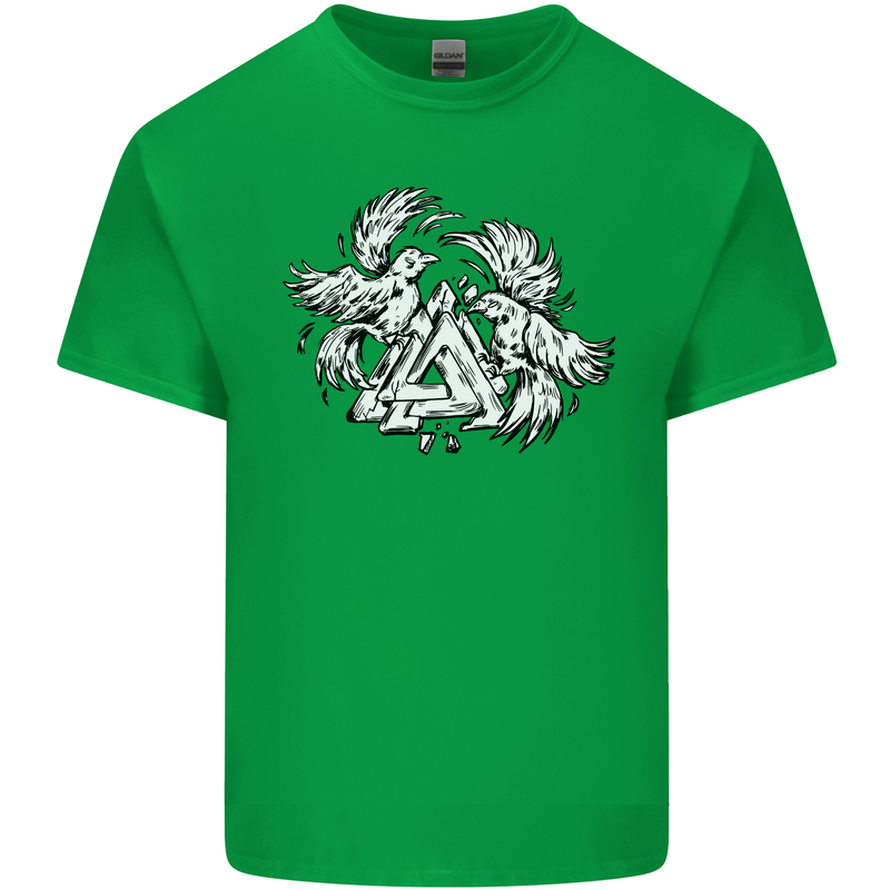 Vikings Valknut Symbol With Ravens Kids T-Shirt Childrens Irish Green