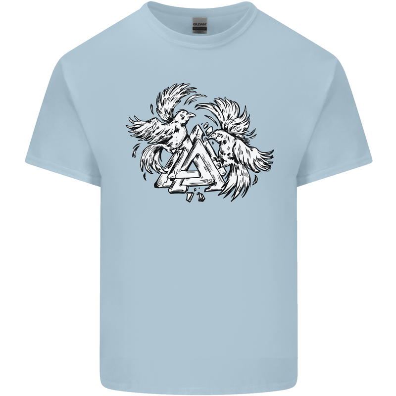 Vikings Valknut Symbol With Ravens Kids T-Shirt Childrens Light Blue
