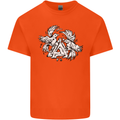 Vikings Valknut Symbol With Ravens Kids T-Shirt Childrens Orange