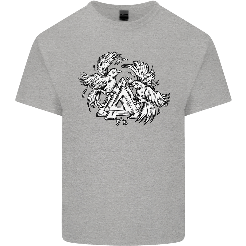 Vikings Valknut Symbol With Ravens Kids T-Shirt Childrens Sports Grey