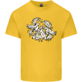Vikings Valknut Symbol With Ravens Kids T-Shirt Childrens Yellow