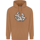 Vikings Valknut Symbol With Ravens Mens 80% Cotton Hoodie Caramel Latte