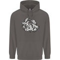 Vikings Valknut Symbol With Ravens Mens 80% Cotton Hoodie Charcoal