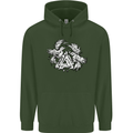Vikings Valknut Symbol With Ravens Mens 80% Cotton Hoodie Forest Green