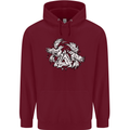 Vikings Valknut Symbol With Ravens Mens 80% Cotton Hoodie Maroon