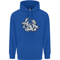 Vikings Valknut Symbol With Ravens Mens 80% Cotton Hoodie Royal Blue
