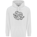 Vikings Valknut Symbol With Ravens Mens 80% Cotton Hoodie White