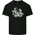 Vikings Valknut Symbol With Ravens Mens Cotton T-Shirt Tee Top Black