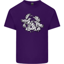 Vikings Valknut Symbol With Ravens Mens Cotton T-Shirt Tee Top Purple