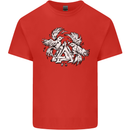 Vikings Valknut Symbol With Ravens Mens Cotton T-Shirt Tee Top Red