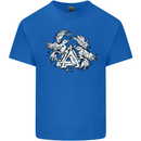 Vikings Valknut Symbol With Ravens Mens Cotton T-Shirt Tee Top Royal Blue